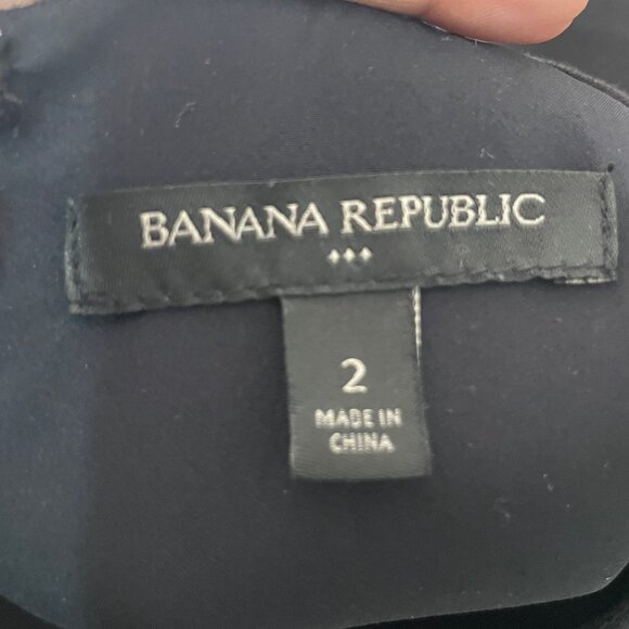 Banana Republic Black Sleeveless Lined Tweed Side Dress Zip Back Sz 2 - Picture 8 of 9